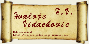 Hvaloje Vidačković vizit kartica